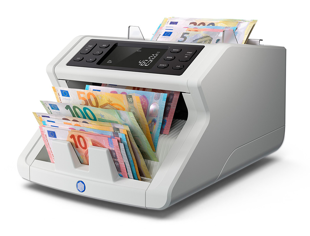 CONTADOR TOTALIZADOR DE BILLETES SAFESCAN 2265 CUENTA EURO LIBRA MEZCLADOS VERIFICA UV/MG/COLOR/TAMAÑO Y ESPESOR