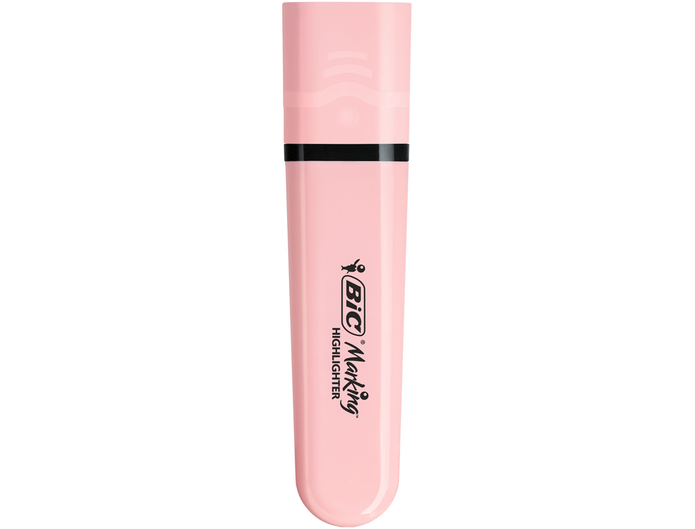 ROTULADOR BIC FLAT FLUORESCENTE ROSA PASTEL CAJA DE 12 UNIDADES