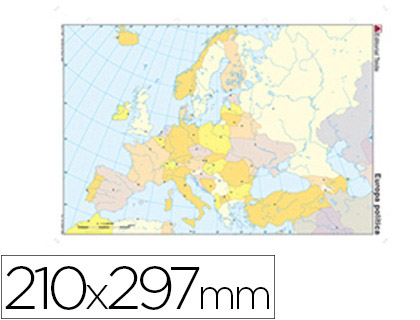 MAPA MUDO COLOR DIN A4 EUROPA POLITICO