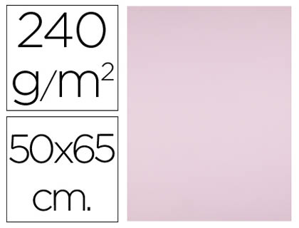 CARTULINA LIDERPAPEL 50X65 CM 240G/M2 ROSA PAQUETE DE 25 HOJAS