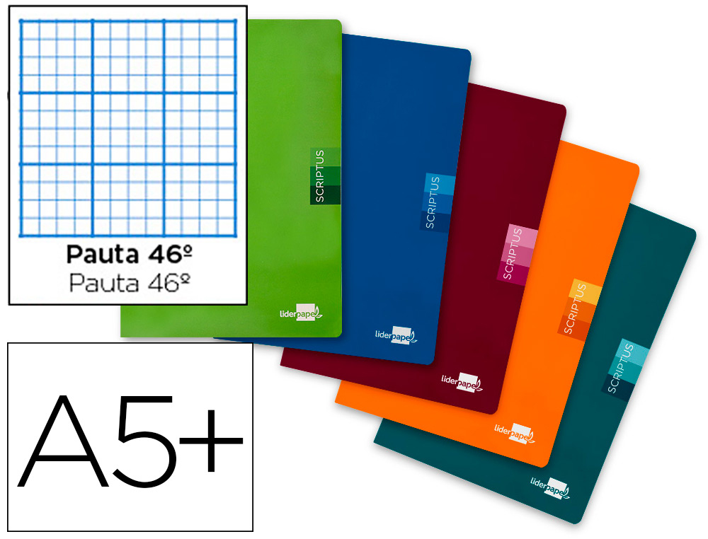 LIBRETA LIDERPAPEL SCRIPTUS A5+ 48 HOJAS 90GR RAYADO N46