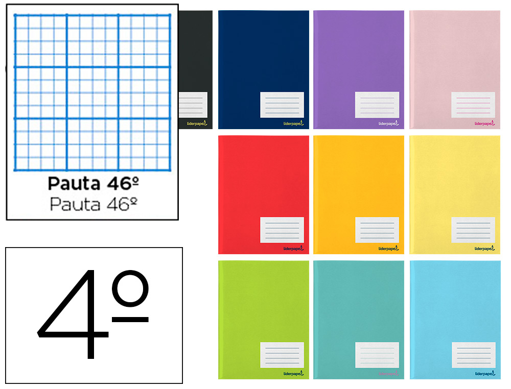 LIBRETA LIDERPAPEL SMART A5 32 HOJAS 60 GR RAYADO N46 COLORES SURTIDOS