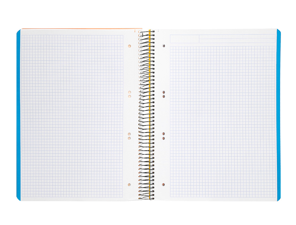 CUADERNO ESPIRAL LIDERPAPEL A5 MICRO WONDER TAPA PLASTICO 120H 90GR CUADRO 5MM 5 BANDAS 6 TALADROS COLOR AMARILLO