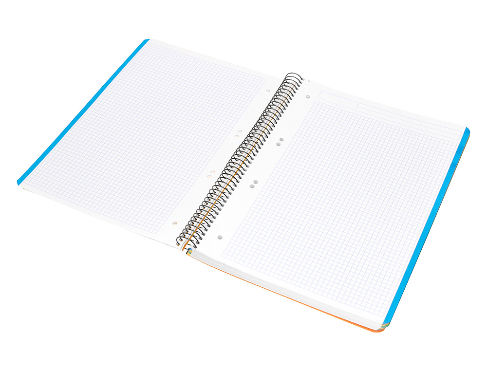 CUADERNO ESPIRAL LIDERPAPEL A5 MICRO WONDER TAPA PLASTICO 120H 90GR CUADRO 5MM 5 BANDAS 6 TALADROS COLOR AMARILLO