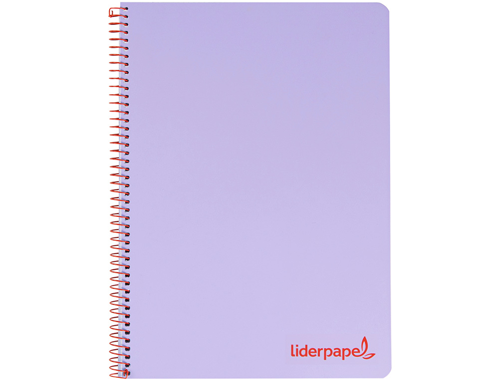 CUADERNO ESPIRAL LIDERPAPEL A5 MICRO WONDER TAPA PLASTICO 120H 90GR CUADRO 5MM 5 BANDAS 6 TALADROS COLOR VIOLETA