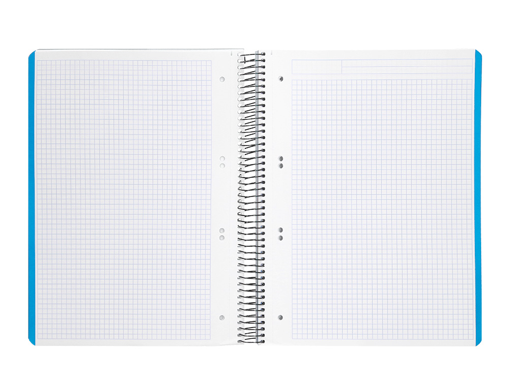 CUADERNO ESPIRAL LIDERPAPEL A5 MICRO WONDER TAPA PLASTICO 120H 90GR CUADRO 5MM 5 BANDAS 6 TALADROS COLOR GRIS