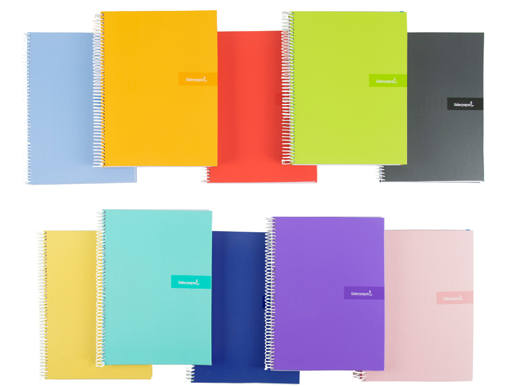 CUADERNO ESPIRAL LIDERPAPEL A5 CRAFTY TAPA FORRADA 80H 90GR PAUTA ESTRECHA 2,5MM CON MARGEN COLORES SURTIDOS