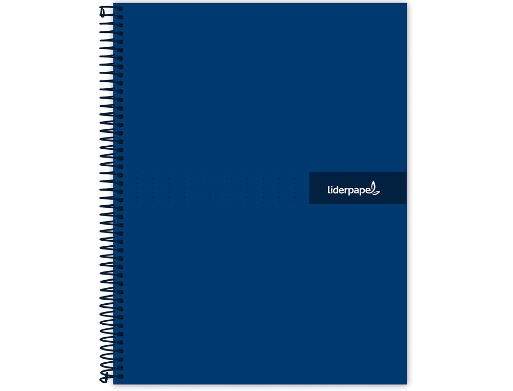 CUADERNO ESPIRAL LIDERPAPEL A5 MICRO CRAFTY TAPA FORRADA 120H 90GR CUADRO 5MM 5 BANDAS 6 TALADROS COLOR AZUL