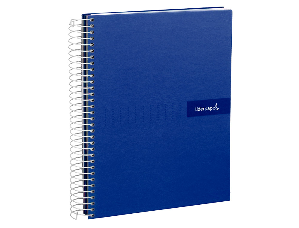CUADERNO ESPIRAL LIDERPAPEL A5 MICRO CRAFTY TAPA FORRADA 120H 90GR CUADRO 5MM 5 BANDAS 6 TALADROS COLOR AZUL