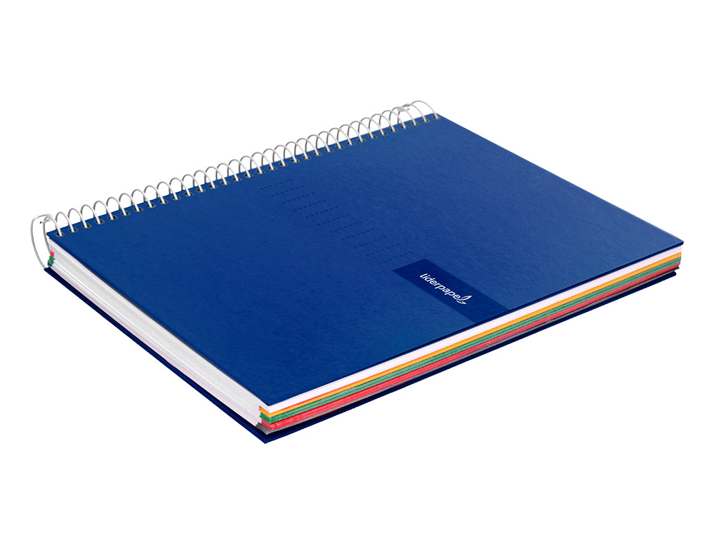 CUADERNO ESPIRAL LIDERPAPEL A5 MICRO CRAFTY TAPA FORRADA 120H 90GR CUADRO 5MM 5 BANDAS 6 TALADROS COLOR AZUL