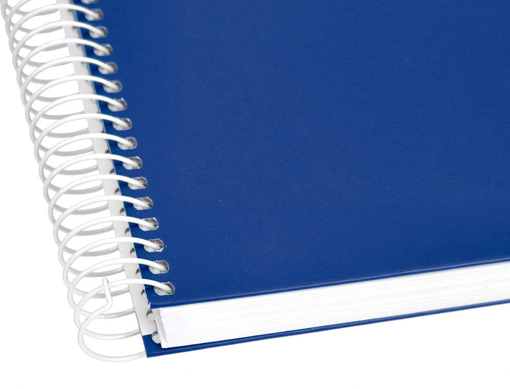 CUADERNO ESPIRAL LIDERPAPEL A5 MICRO CRAFTY TAPA FORRADA 120H 90GR CUADRO 5MM 5 BANDAS 6 TALADROS COLOR AZUL
