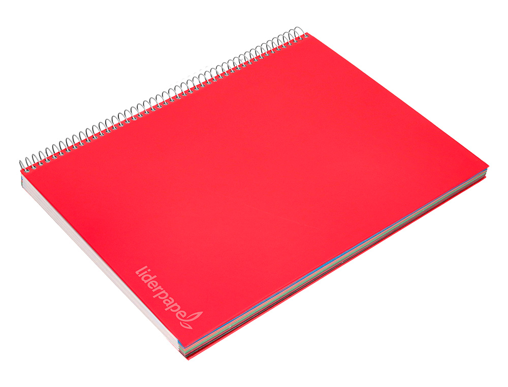 CUADERNO ESPIRAL LIDERPAPEL A4 MICRO JOLLY TAPA FORRADA 140H 75GR LISO 5 BANDAS 4 TALADROS COLORES SURTIDOS
