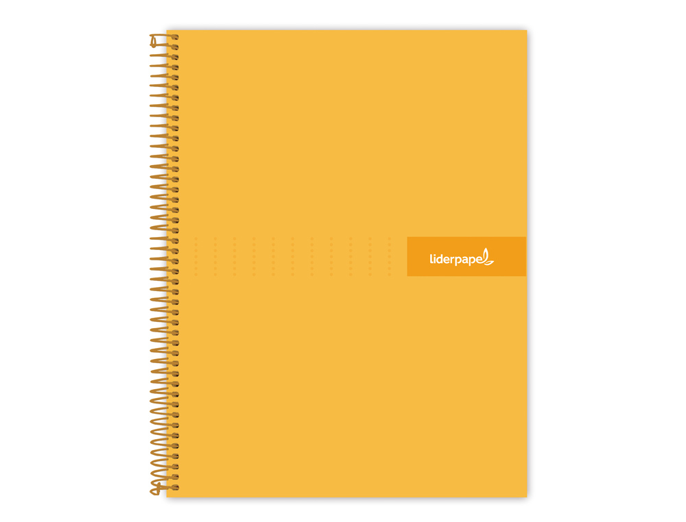 CUADERNO ESPIRAL LIDERPAPEL A4 CRAFTY TAPA FORRADA 80H 90GR CUADRO 4MM CON MARGEN COLOR NARANJA