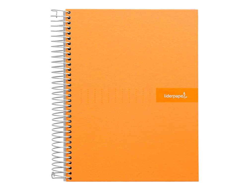 CUADERNO ESPIRAL LIDERPAPEL A4 CRAFTY TAPA FORRADA 80H 90GR CUADRO 4MM CON MARGEN COLOR NARANJA