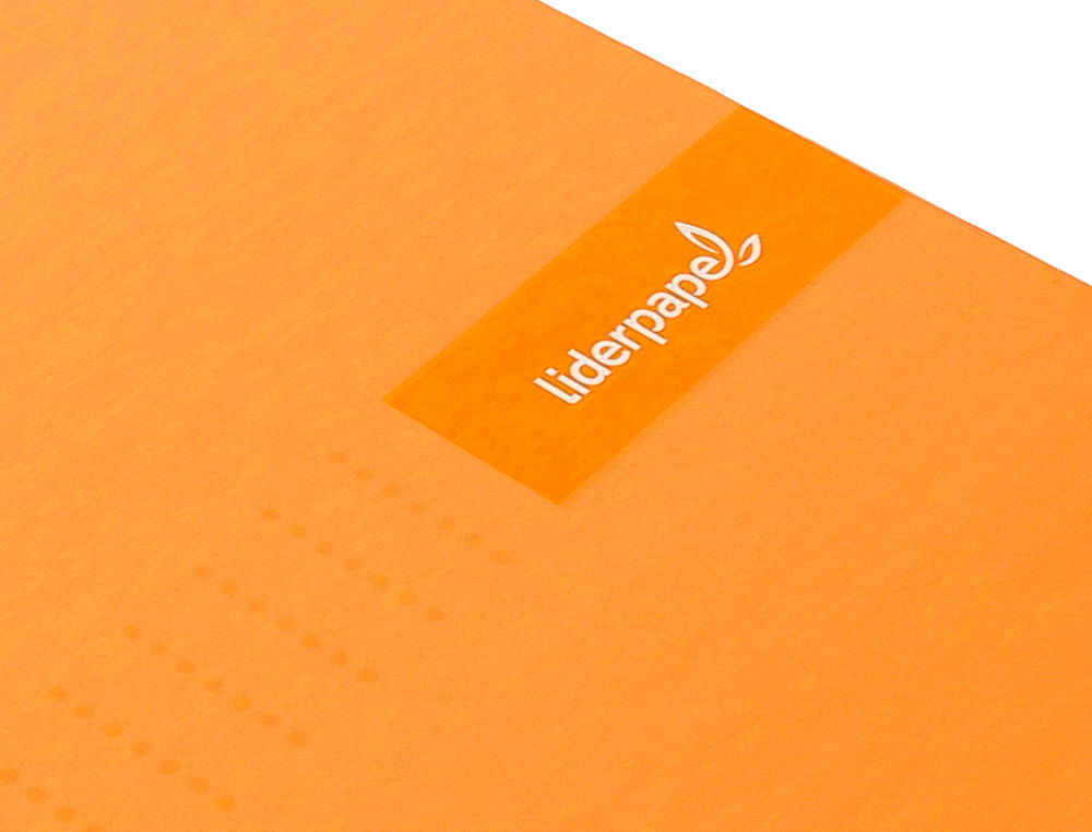 CUADERNO ESPIRAL LIDERPAPEL A4 CRAFTY TAPA FORRADA 80H 90GR CUADRO 4MM CON MARGEN COLOR NARANJA