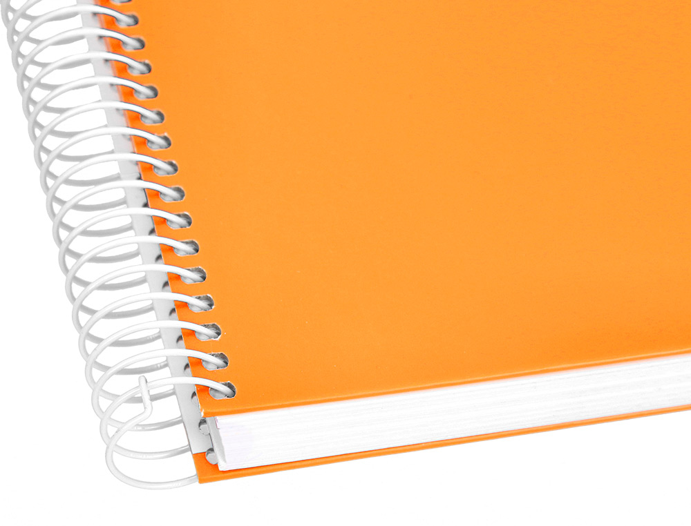 CUADERNO ESPIRAL LIDERPAPEL A4 CRAFTY TAPA FORRADA 80H 90GR CUADRO 4MM CON MARGEN COLOR NARANJA