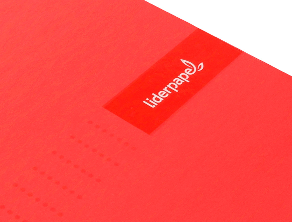 CUADERNO ESPIRAL LIDERPAPEL A4 CRAFTY TAPA FORRADA 80H 90GR CUADRO 4MM CON MARGEN COLOR ROJA