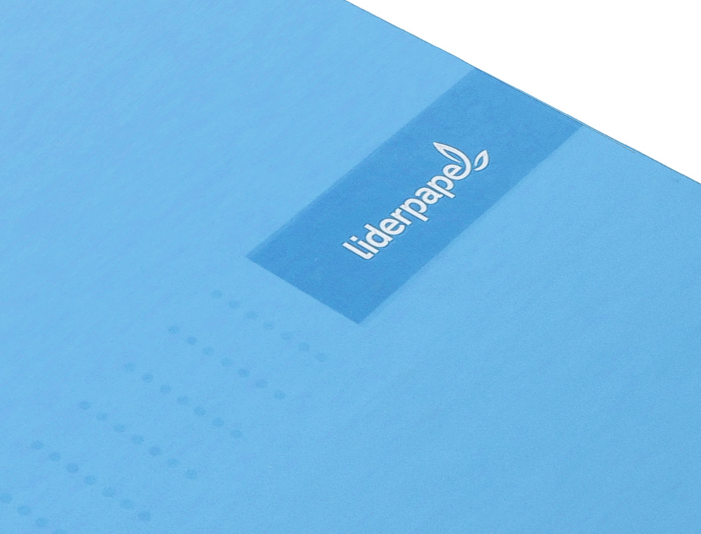 CUADERNO ESPIRAL LIDERPAPEL A4 MICRO CRAFTY TAPA FORRADA 120H 90GR CUADRO 5MM 5 BANDAS 4 COLORES CELESTE