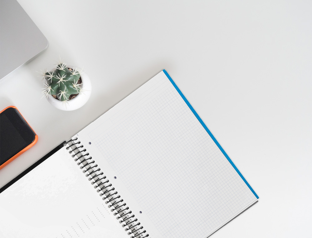 CUADERNO ESPIRAL LIDERPAPEL A4 MICRO CRAFTY TAPA FORRADA 120H 90GR CUADRO 5MM 5 BANDAS 4 COLORES COLOR NEGRO