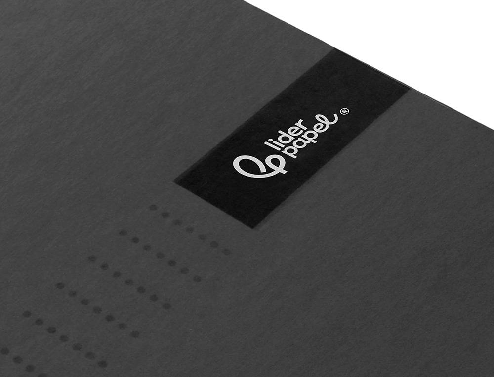 CUADERNO ESPIRAL LIDERPAPEL A4 MICRO CRAFTY TAPA FORRADA 120H 90GR CUADRO 5MM 5 BANDAS 4 COLORES COLOR NEGRO