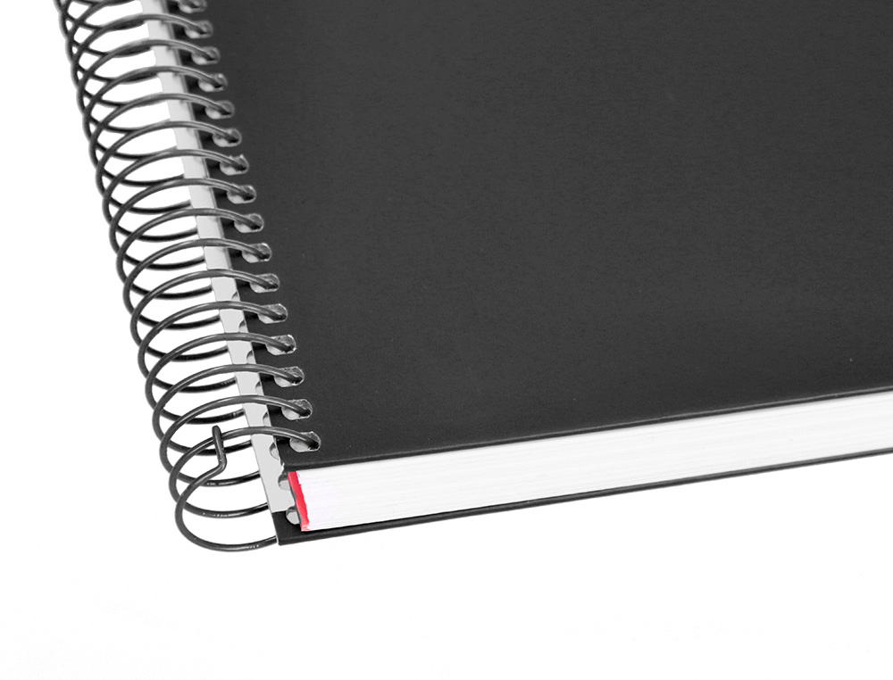 CUADERNO ESPIRAL LIDERPAPEL A4 MICRO CRAFTY TAPA FORRADA 120H 90GR CUADRO 5MM 5 BANDAS 4 COLORES COLOR NEGRO