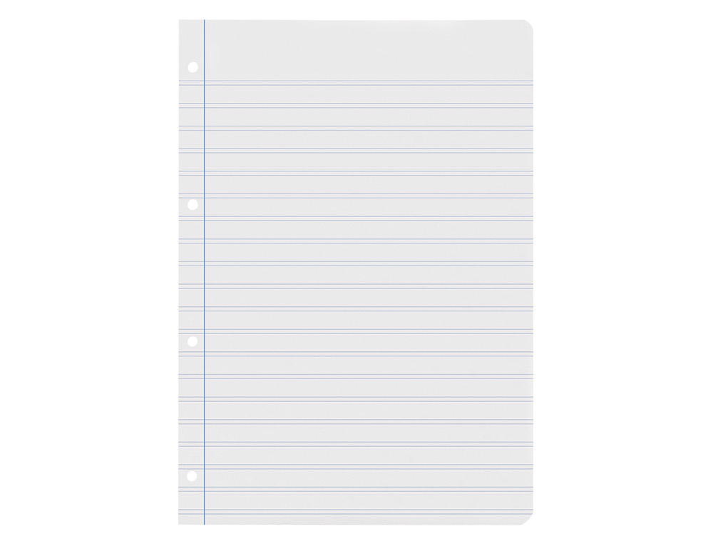 RECAMBIO LIDERPAPEL A4 100 HOJAS 60GR PAUTA 5ª 2.5MM CON MARGEN 4 TALADROS