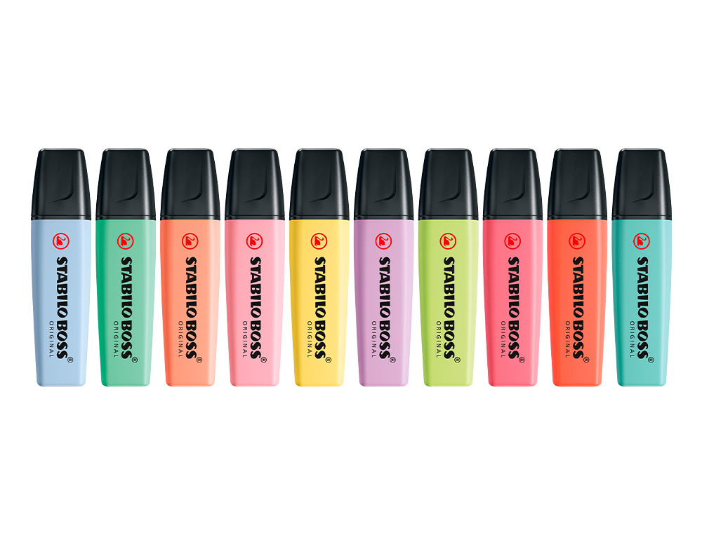 ROTULADOR STABILO BOSS FLUORESCENTE 70 PASTEL EXPOSITOR BOMBONERA DE 60 UNIDADES COLORES SURTIDOS