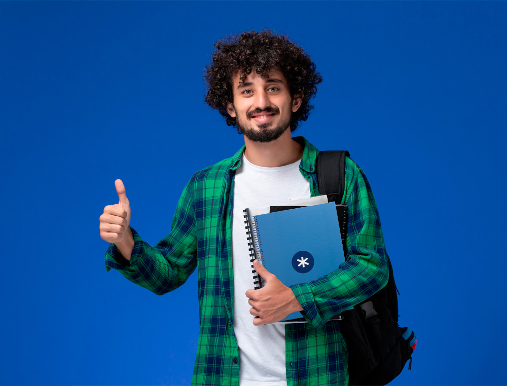 CUADERNO ESPIRAL A4 MICRO ANTARTIK TAPA FORRADA 80H 90 GR CUADRO 5MM 1 BANDA 4 TALADROS AZUL OSCURO