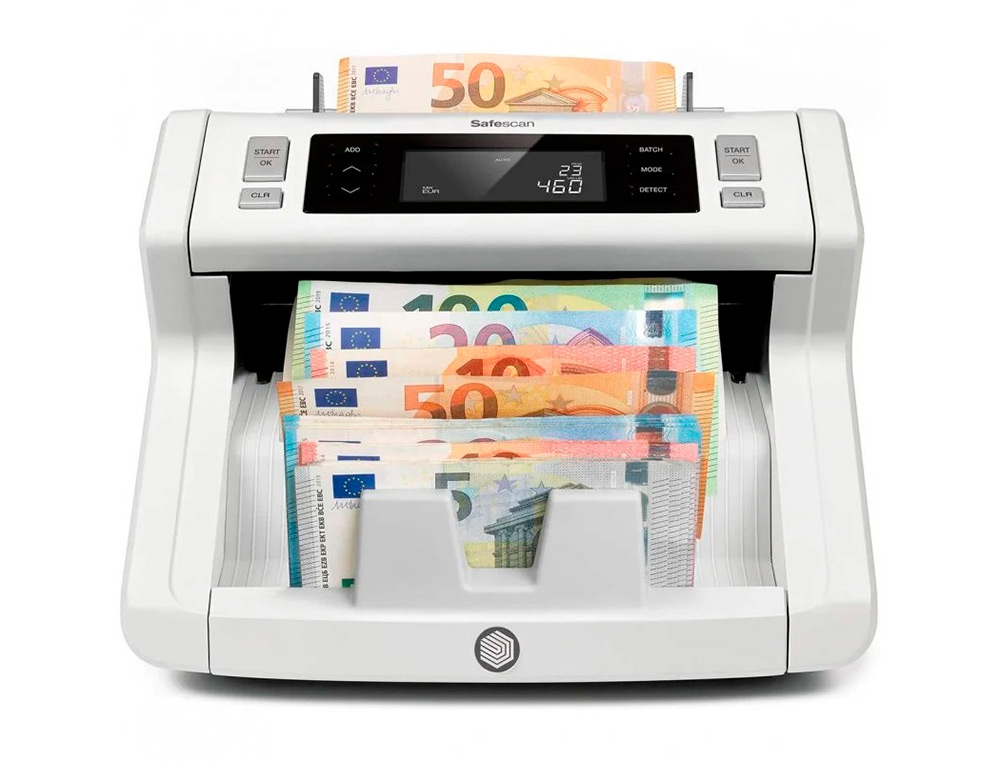 CONTADOR TOTALIZADOR DE BILLETES SAFESCAN 2265 CUENTA EURO LIBRA MEZCLADOS VERIFICA UV/MG/COLOR/TAMAÑO Y ESPESOR