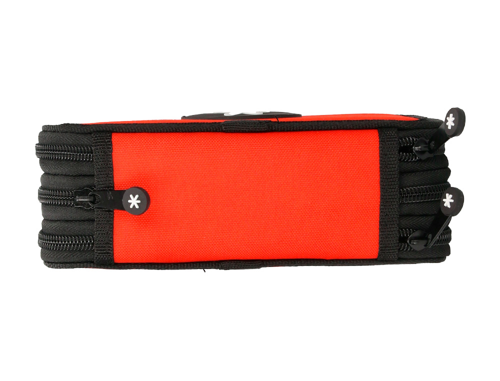 PLUMIER ESCOLAR ANTARTIK TRIPLE CREMALLERA COLOR ROJO 36 PIEZAS
