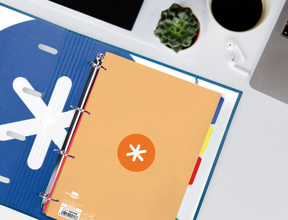 RECAMBIO ANTARTIK A4 80 HOJAS 90GR CUADRO 5MM 4 TALADROS 1 BANDA CON MARCO COLOR PEACH