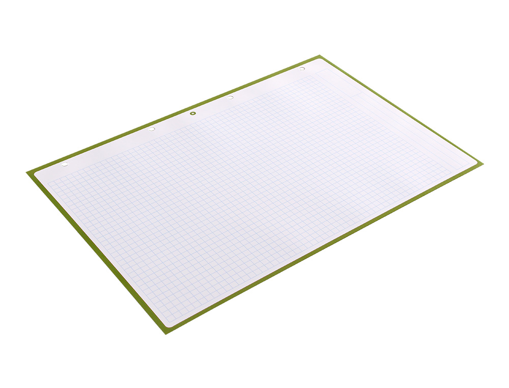 RECAMBIO A4 ANTARTIK 80 HOJAS 90G/M2 CUADRO 5MM 4 TALADROS 1 BANDA CON MARCO COLOR VERDE