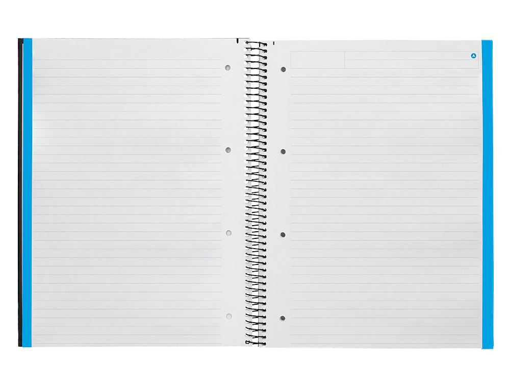 CUADERNO ESPIRAL NAVIGATOR A4 MICRO TAPA FORRADA 120H 80GR HORIZONTAL 5 BANDAS 4 TALADROS COLOR NEGRO