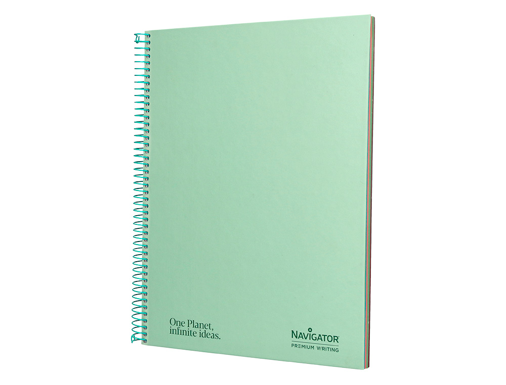CUADERNO ESPIRAL NAVIGATOR A4 MICRO TAPA FORRADA 120H 80GR CUADRO 5MM 5 BANDAS 4 TALADROS COLOR MENTA