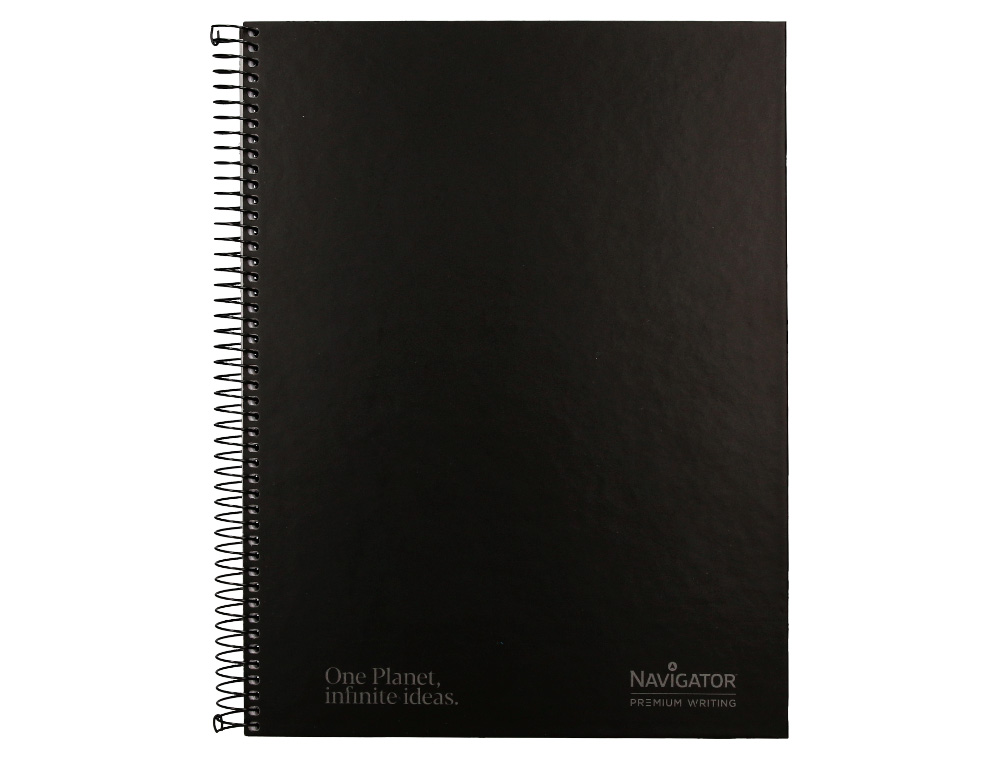 CUADERNO ESPIRAL NAVIGATOR A4 TAPA DURA 80H 80GR CUADRO 4MM CON MARGEN NEGRO