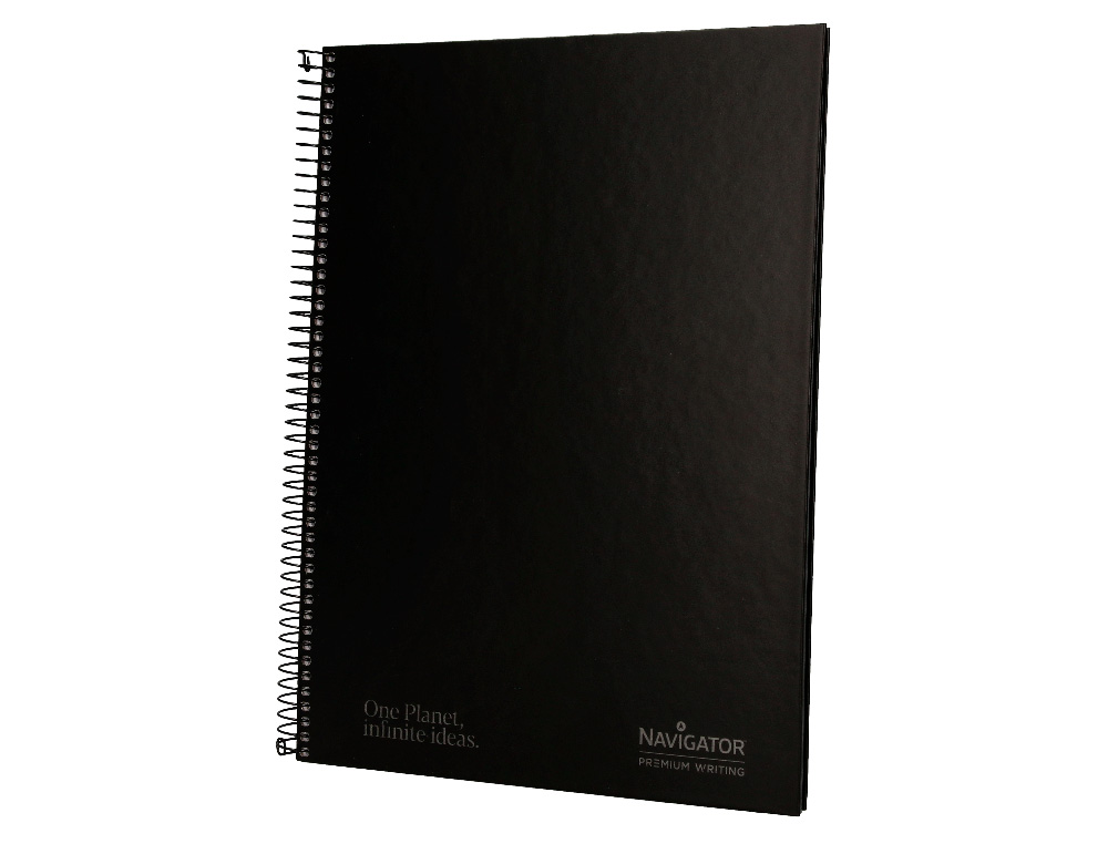 CUADERNO ESPIRAL NAVIGATOR A4 TAPA DURA 80H 80GR CUADRO 4MM CON MARGEN NEGRO