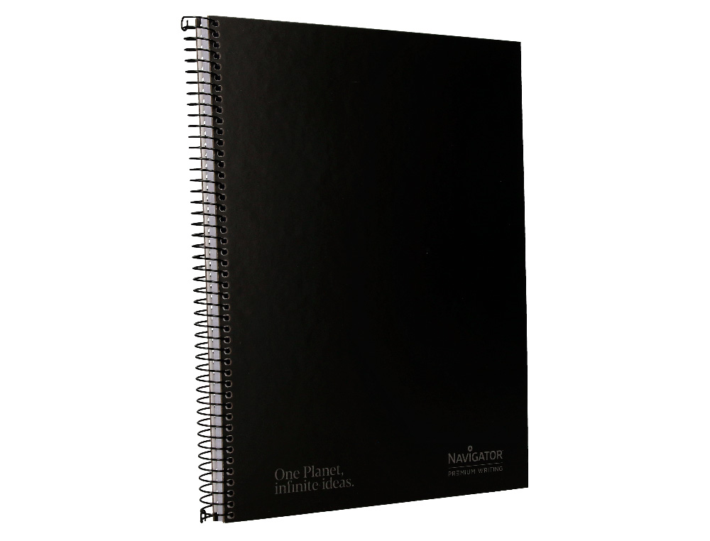 CUADERNO ESPIRAL NAVIGATOR A4 TAPA DURA 80H 80GR CUADRO 4MM CON MARGEN NEGRO