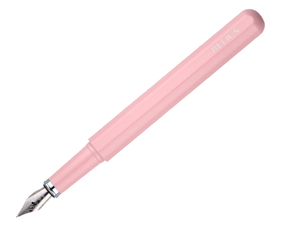 PLUMA Y FUNDA DE SIMILPIEL BELIUS SPACE B COLOR MINIMALISTA ROSA TINTA AZUL CAJA DE DISEO