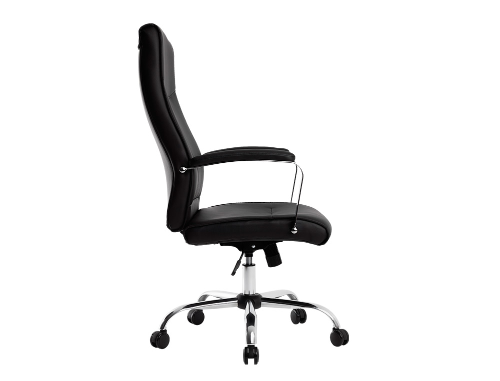 SILLA Q-CONNECT DIRECCION MODE NA SIMIL PIEL BASE METALICA ALT MAX 1220 ANC 510 PROF 490 MM RUEDAS PREMIUM COLOR NEGRO
