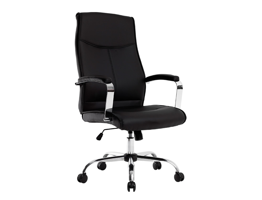SILLA Q-CONNECT DIRECCION MODE NA SIMIL PIEL BASE METALICA ALT MAX 1220 ANC 510 PROF 490 MM RUEDAS PREMIUM COLOR NEGRO