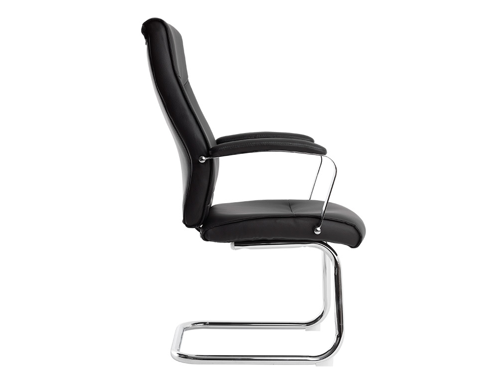 SILLA Q-CONNECT ESCRITORIO MOD ENA SIMIL PIEL BASE METALICA ALT MAX 1050 ANC 630 PROF 650 COLOR NEGRO