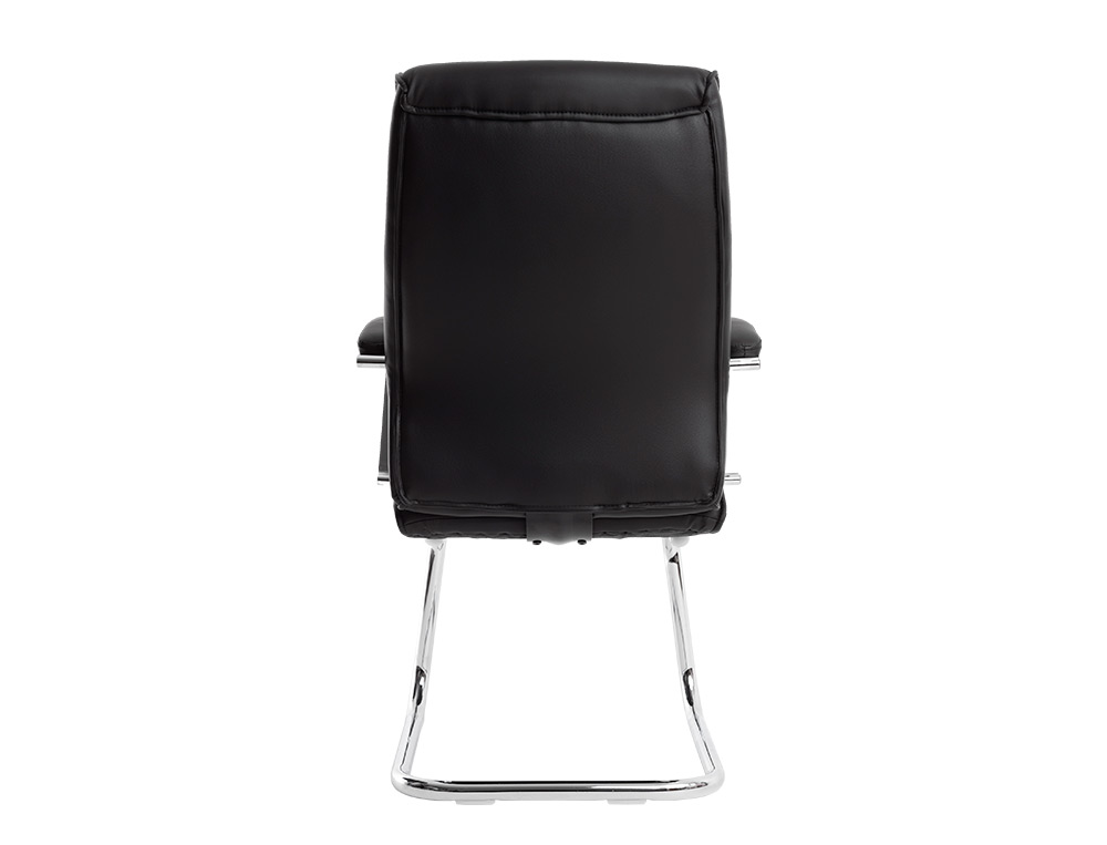 SILLA Q-CONNECT ESCRITORIO MOD ENA SIMIL PIEL BASE METALICA ALT MAX 1050 ANC 630 PROF 650 COLOR NEGRO