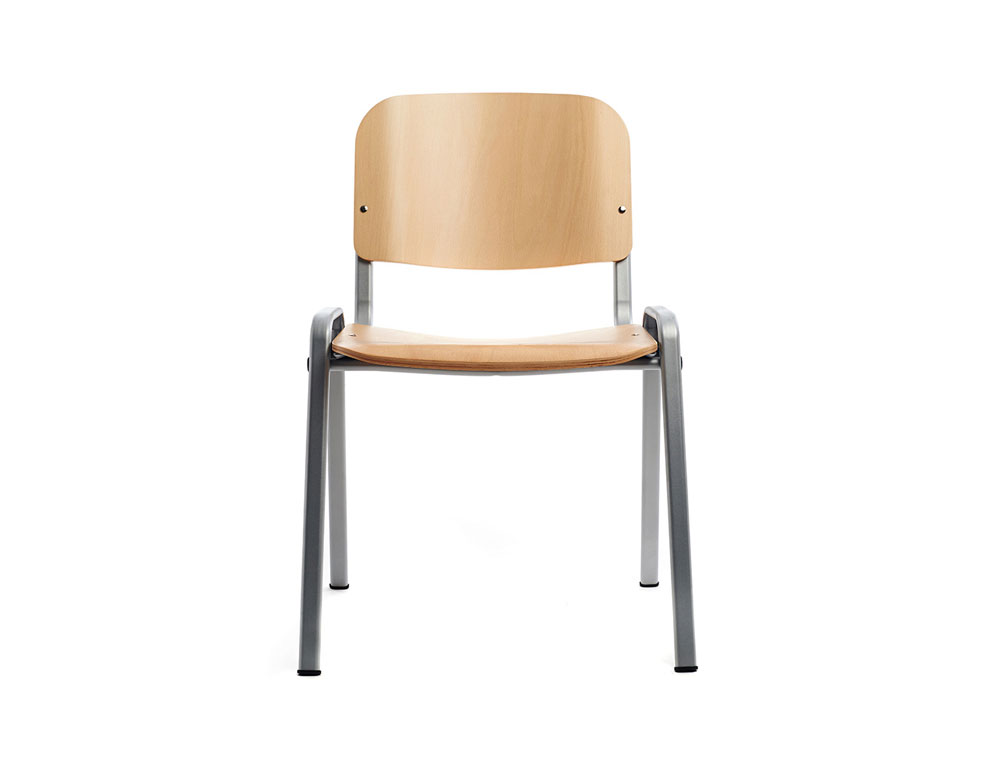 SILLA ROCADA CONFIDENTE ESTRUCTURA METALICA ASIENTO Y RESPALDO MADERA NATURAL 570X410X810 MM
