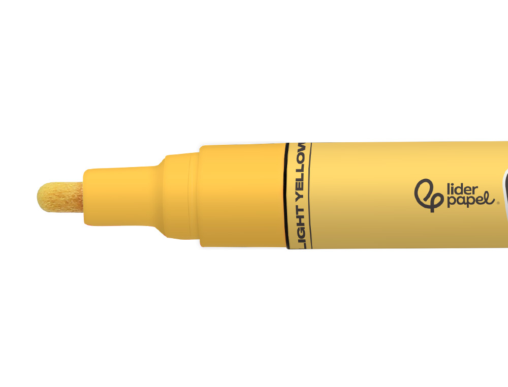 ROTULADOR LIDERPAPEL ACRYLIC BASE AGUA TODO TIPO DE SUPERFICIE PUNTA REDONDA 3 MM AMARILLO CLARO