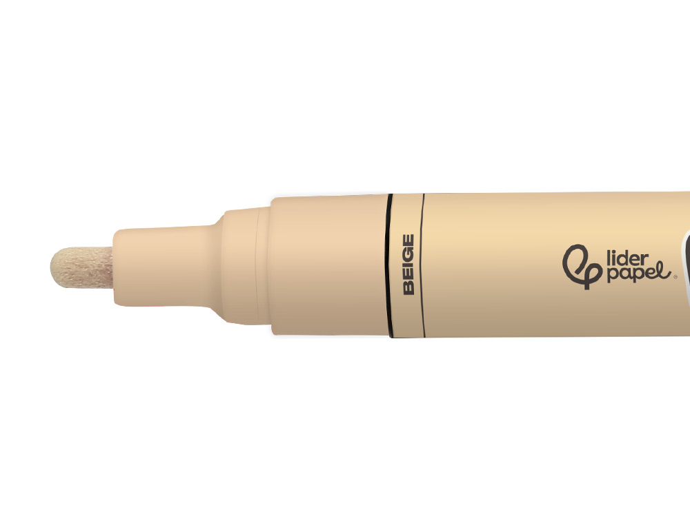 ROTULADOR LIDERPAPEL ACRYLIC BASE AGUA TODO TIPO DE SUPERFICIE PUNTA REDONDA 3 MM BEIGE