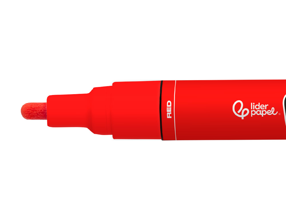 ROTULADOR LIDERPAPEL ACRYLIC BASE AGUA TODO TIPO DE SUPERFICIE PUNTA REDONDA 3 MM ROJO