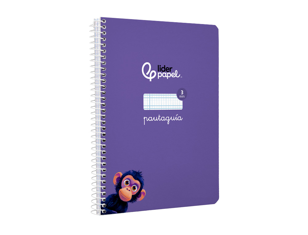 CUADERNO ESPIRAL LIDERPAPEL A5 PAUTAGUIA TAPA BLANDA 40H 75GR CUADRO PAUTADO 3MM COLOR LILA