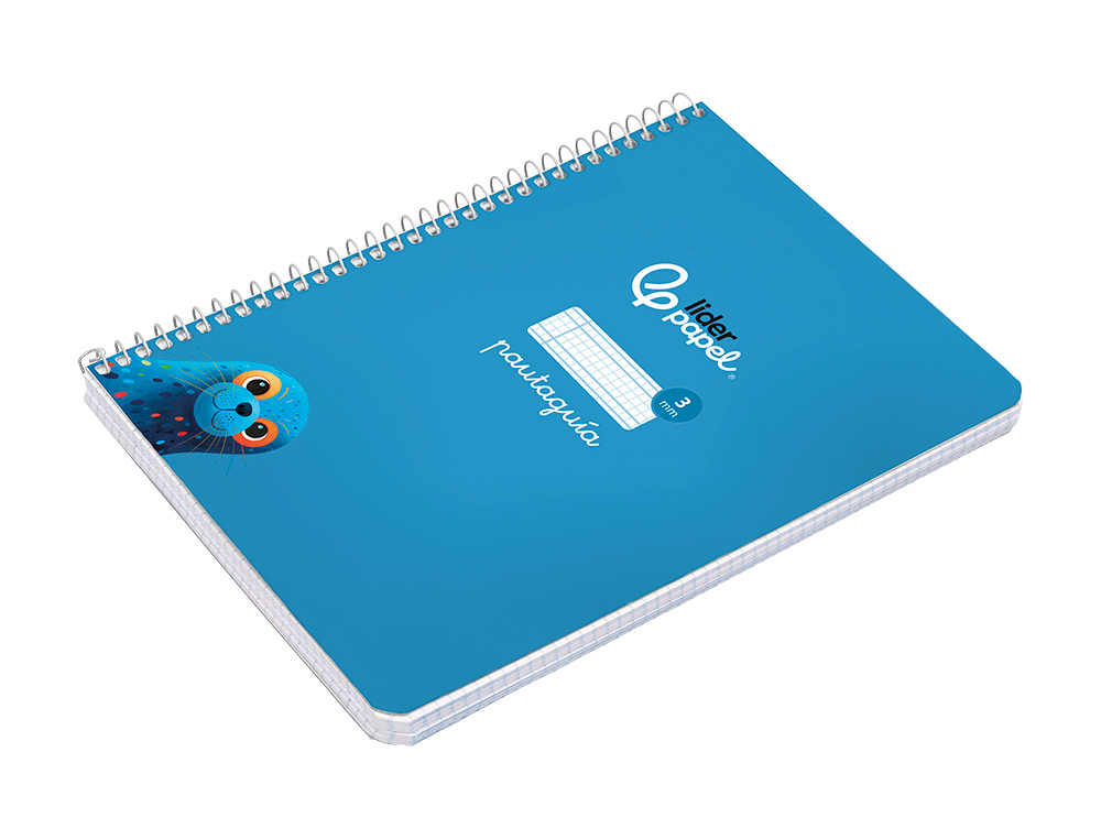 CUADERNO ESPIRAL LIDERPAPEL A5 PAUTAGUIA TAPA DURA 80H 90GR CUADRO PAUTADO 3MM COLOR AZUL