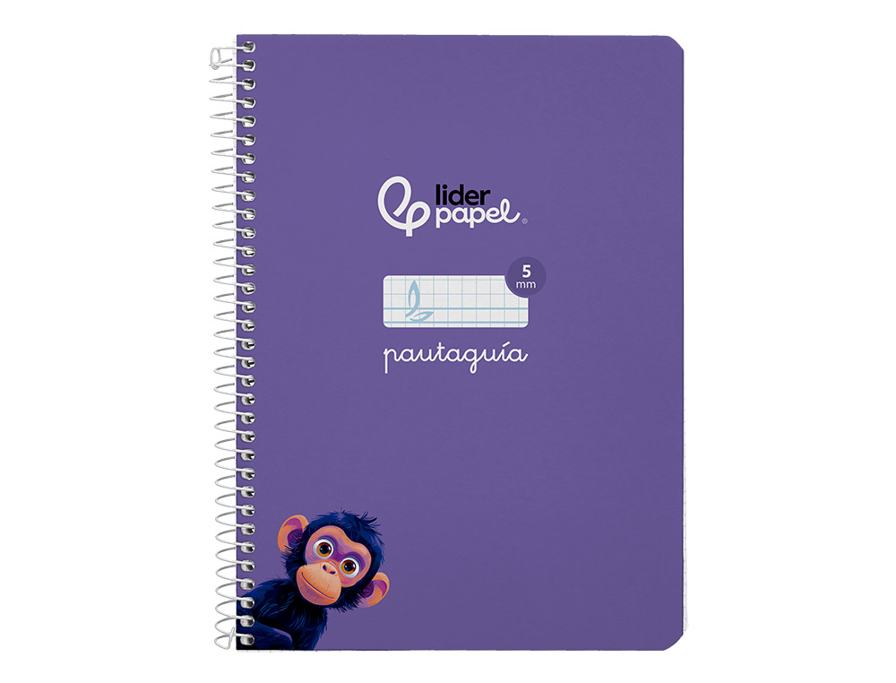 CUADERNO ESPIRAL LIDERPAPEL A5 PAUTAGUIA TAPA DURA 80H 90 GR CUADRO PAUTADO 5MM COLOR LILA