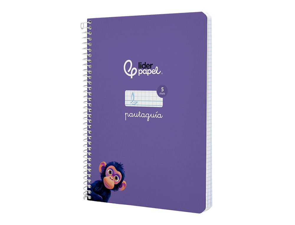CUADERNO ESPIRAL LIDERPAPEL A5 PAUTAGUIA TAPA DURA 80H 90 GR CUADRO PAUTADO 5MM COLOR LILA